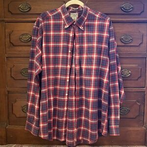 L.L. Bean Men’s Casual Dress Shirt U.S. Coast Guard Tartan Size L